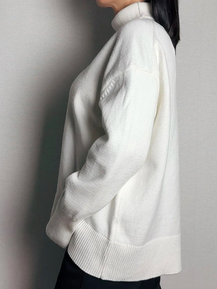 Winter Clothes Brown Sweaters Women Oversize Turtleneck Warm Pullovers Thick Sweaters For Women Oversized Sweater White Jumpers