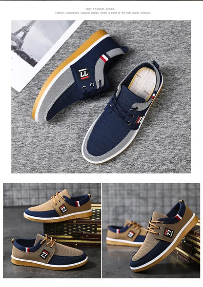 Sneakers Shoes for Men Canvas Shoes Breathable Beef Tendon Bottom Casual Vulcanized Shoes Work Footwear Tenis Masculino2024