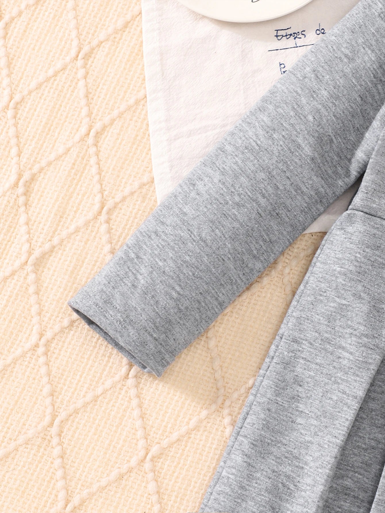 Autumn And Winter Girls' School-Style Dress For Outdoor Travel Grey Lapel Embroidered Long-Sleeved Pleated One-Piece Dress