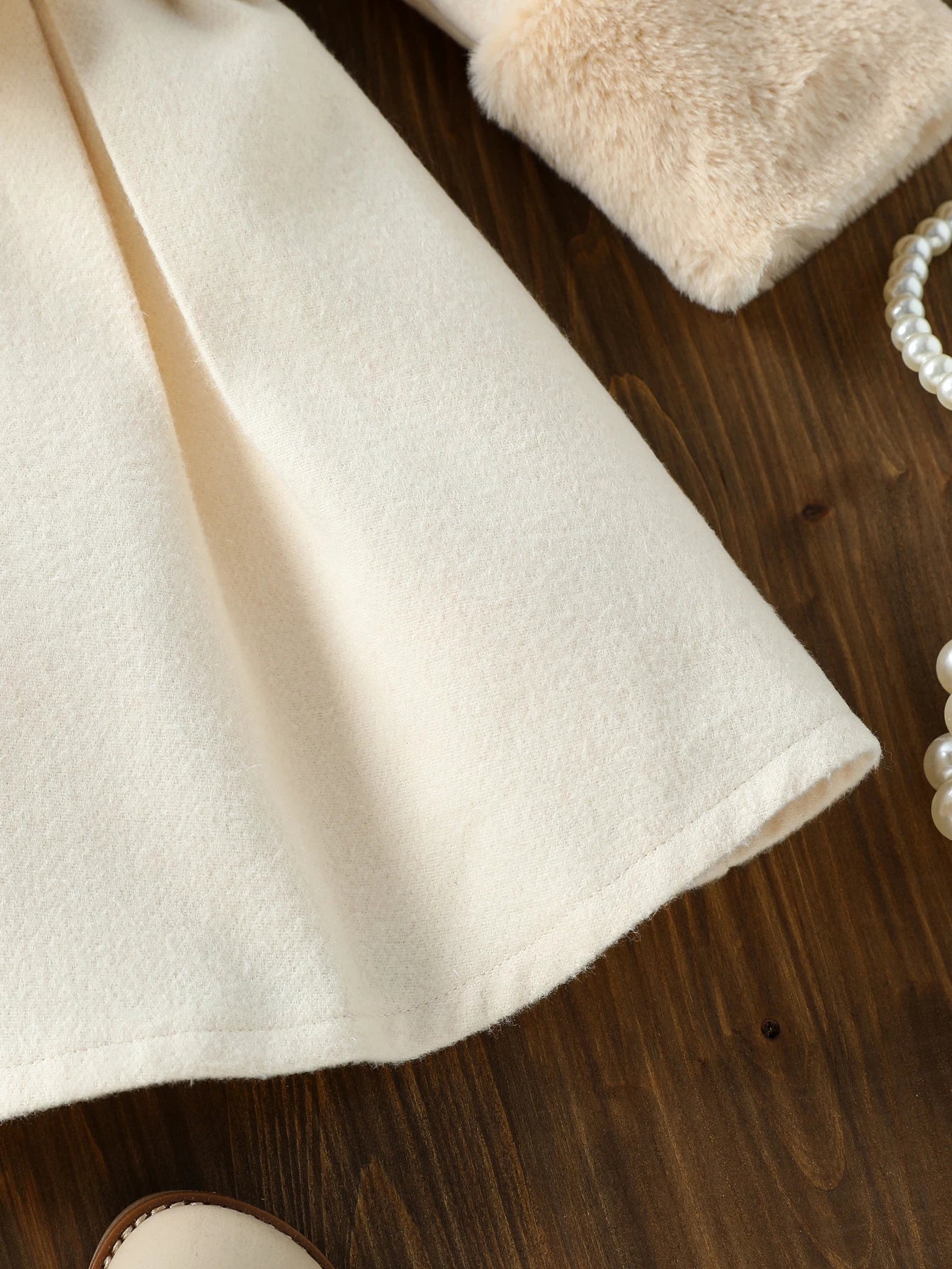 Girls Jackets Children Elegant Fur Collar Coats Kids Single Breasted Tweed Coats Toddler Autumn Winter Clothes 2-6Y Fashion Warm