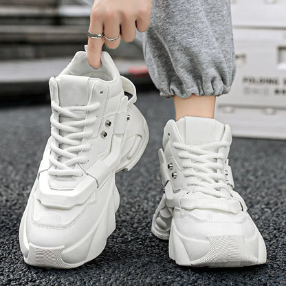 Shoes for Men High Quality Platform Sneaker Fashion High-top Leather Sports Men Shoes Thick-soled Casual Shoes Zapatillas Hombre