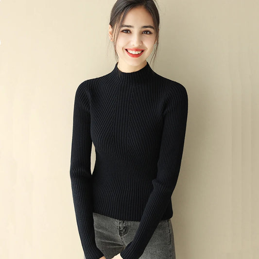 Autumn Winter Turtleneck Sweater Women Basic Slim Pullover Women Sweaters And Pullovers Knit Jumper Ladies Tops 2025