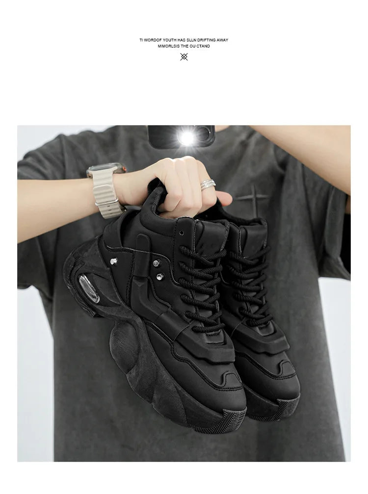 Shoes for Men High Quality Platform Sneaker Fashion High-top Leather Sports Men Shoes Thick-soled Casual Shoes Zapatillas Hombre