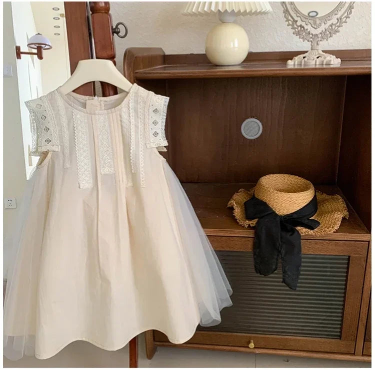 Girls Summer Dress 2025 Korean Toddler Princess Gown Fashionable Kids Dress for Big Girl Trendy Summer Clothes Cute Party Outfit