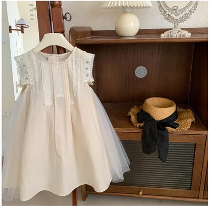 Girls Summer Dress 2025 Korean Toddler Princess Gown Fashionable Kids Dress for Big Girl Trendy Summer Clothes Cute Party Outfit