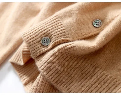 Women Autumn Winter Single-Breasted O-Collar Cardigan Vintage Long Sleeve Knitting Sweaters Casual Loose Versatile Streetwear