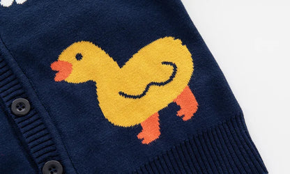 Winter Sweater Boys Girl New Cardigan Buckle Jacket Children Clothes Baby Knitwear Double-layer Cotton Kid Boys Sweaters