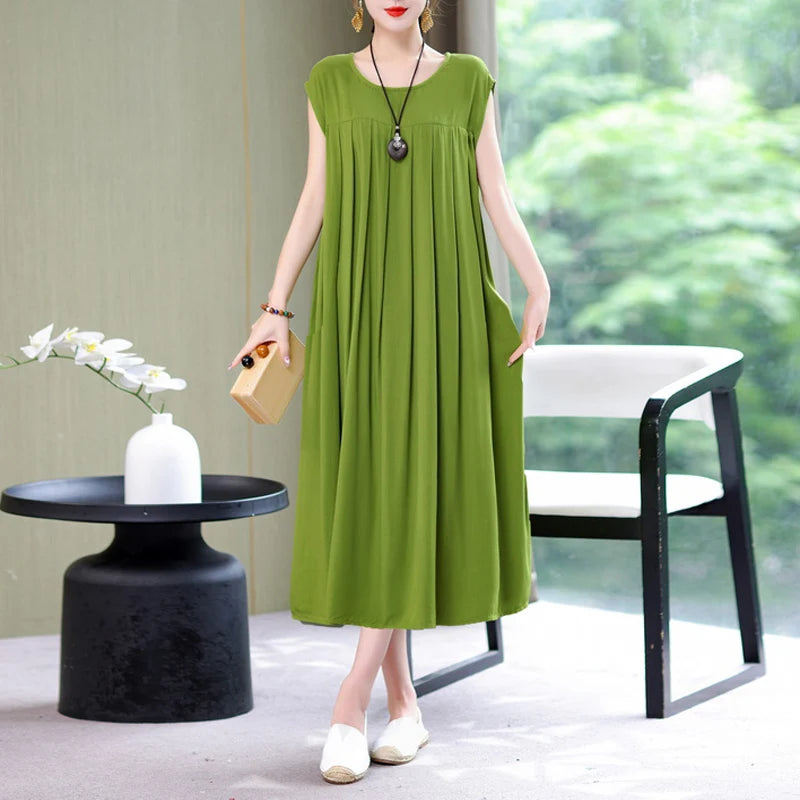 New Fashion Summer Dress For Women Sundress 2025 Casual short sleeve dress Print Female O-Neck Robe Oversize Bohemian dresses