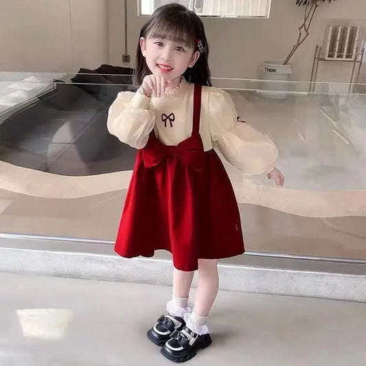 Girls Casual Dresses 2025 Winter Girls' Plush Princess Dress Fleece-Lined Party Gown Elegant Toddler Holiday Outfit Party Dress