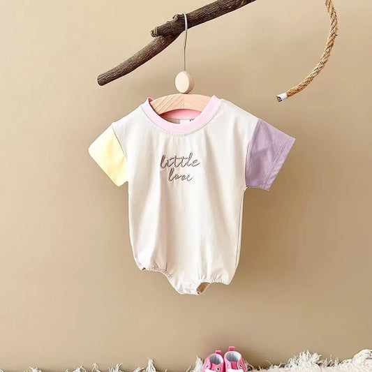 Summer Baby Boys Clothes Bodysuit Newborn Girl Romper Casual Letter Embroidery Button Jumpsuit Short Sleeve Infant Clothes