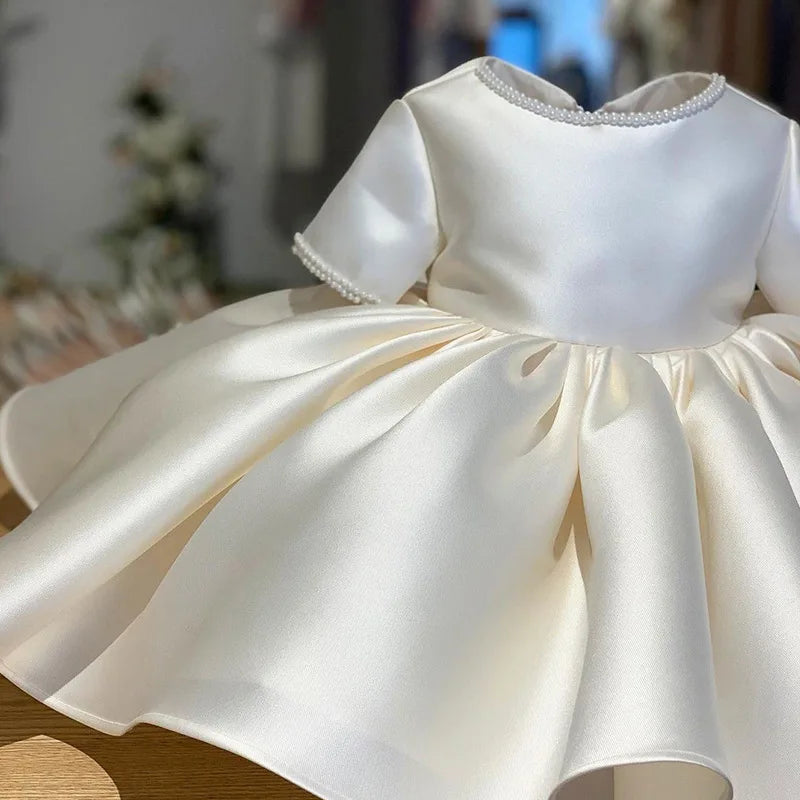 Party Dresses For Girl Flower Princess First Birthday Baby Girls Dress Baptism White Wedding Kids Dresses For Girl Toddler Gowns