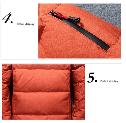 -20 Degree Winter Down Coat Men White Duck Down Parkas Jacket Mens Thick Warm Snow Parka Jacket Overcoat Windbreaker Warm Parkas