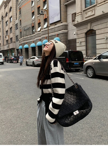 Zjaiss 2025 Autumn Winter Elegance Solid Color V-neck Sweater Knitted Casual Cardigan Unique And Niche Slim Fit Tops