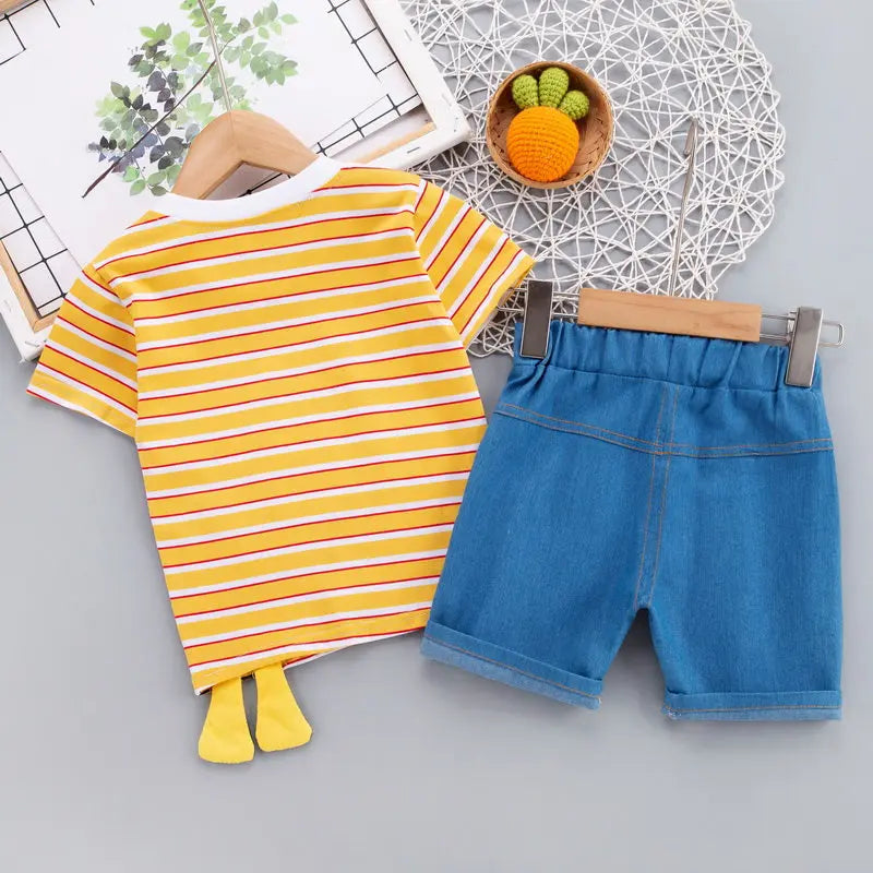 Summer Children Boys Clothing Kids Cartoon T-Shirt Shorts 2Pcs/Set Toddler Leisure Sport Suits Baby Cotton Tracksuits 0-5 Years