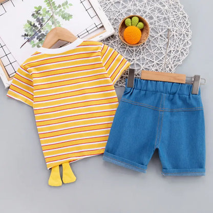 Summer Children Boys Clothing Kids Cartoon T-Shirt Shorts 2Pcs/Set Toddler Leisure Sport Suits Baby Cotton Tracksuits 0-5 Years