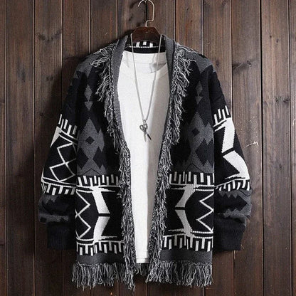 Knit Sweater Male Black Graphic Jacket Men's Clothing Coat No Hoodie Cardigan Tassel Sale V Order Designer Luxury Jumpers Casual