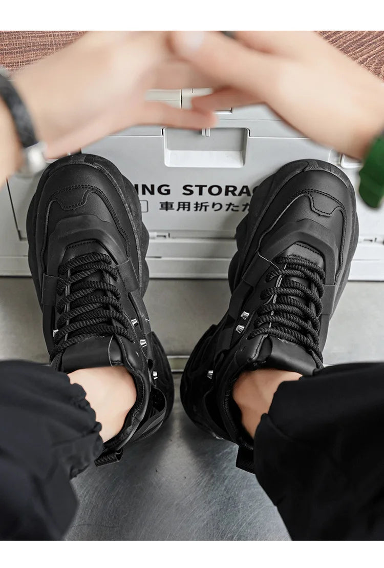 Shoes for Men High Quality Platform Sneaker Fashion High-top Leather Sports Men Shoes Thick-soled Casual Shoes Zapatillas Hombre