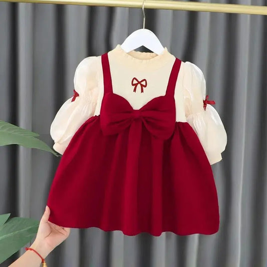 Girls Casual Dresses 2025 Winter Girls' Plush Princess Dress Fleece-Lined Party Gown Elegant Toddler Holiday Outfit Party Dress