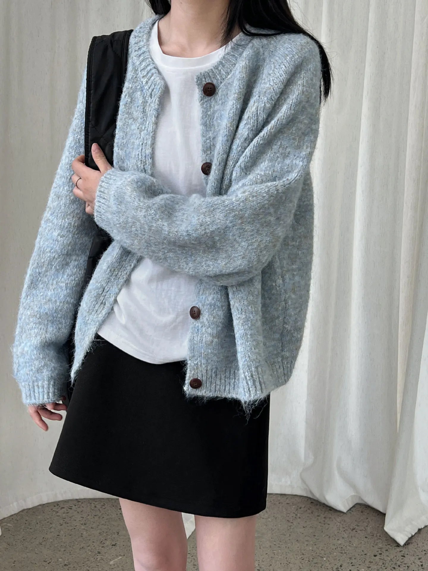 2025 Women Winter Warm Sweater O-Neck Colorful Wool Blend Knitted Cardigans Coat Autumn Clothes Tops For Women Sweater