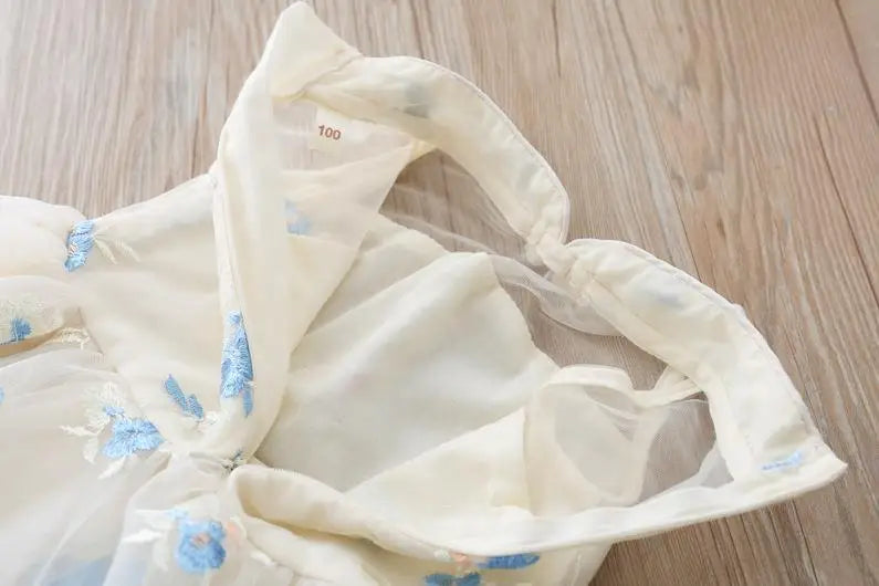 Girls Dress Summer Clothes Hanfu Fashion Children's Vintage Net Yarn Dress Kids Girls Dresses for School Wedding of 12 Years Old