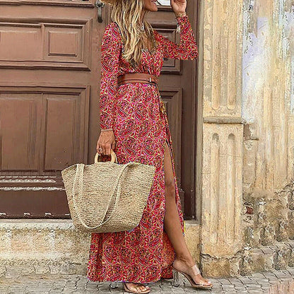 Long Dress for Women 2025 Summer Beach Bohemian Dresses Vestido Casual Robe Female Clothing Y2K Floral Skirt Elegant Maxi Dress