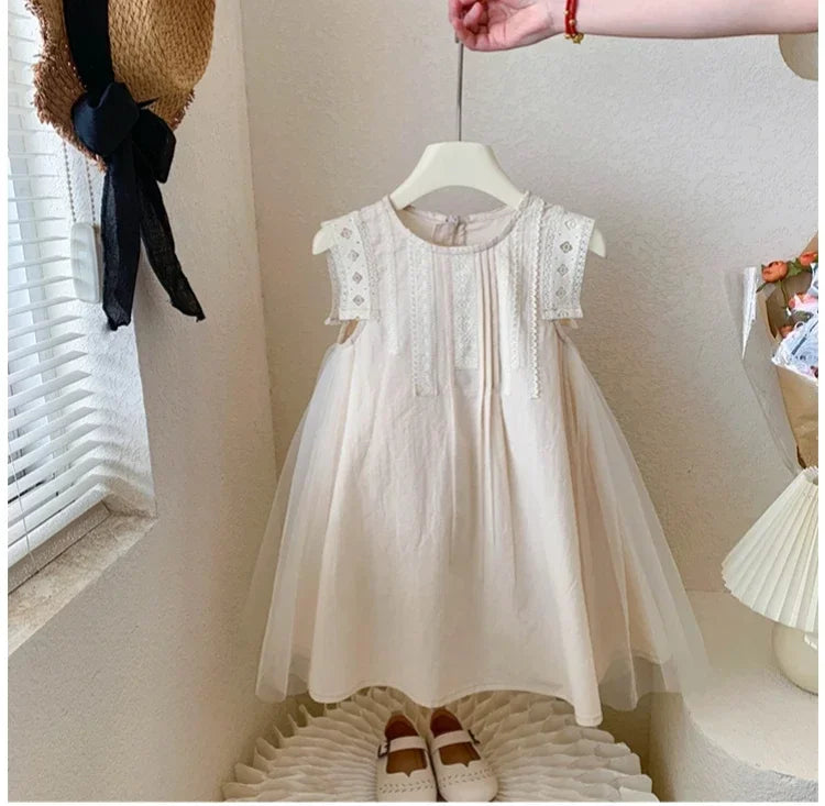 Girls Summer Dress 2025 Korean Toddler Princess Gown Fashionable Kids Dress for Big Girl Trendy Summer Clothes Cute Party Outfit