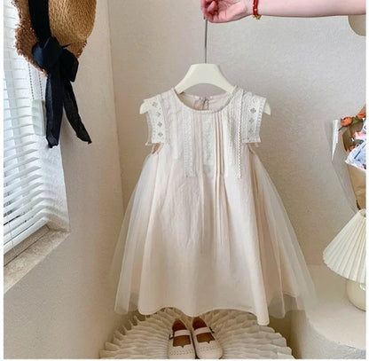 Girls Summer Dress 2025 Korean Toddler Princess Gown Fashionable Kids Dress for Big Girl Trendy Summer Clothes Cute Party Outfit