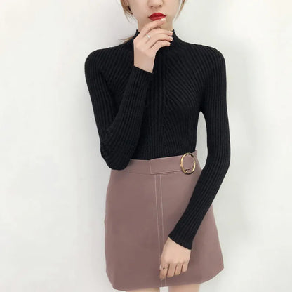 Autumn Winter Turtleneck Sweater Women Basic Slim Pullover Women Sweaters And Pullovers Knit Jumper Ladies Tops 2025