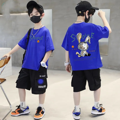 Summer Kids Clothes Short Sleeve T Shirts Boys Clothes Streetwear fashion Print Cartoon T Shirt 100%Cotton Tops Tees Children