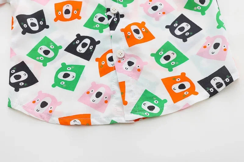 Boys' summer clothing 2025 new style summer new style baby shirt short sleeved two-piece set children's summer clothes