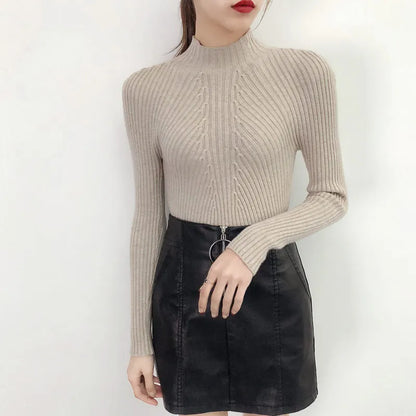 Autumn Winter Turtleneck Sweater Women Basic Slim Pullover Women Sweaters And Pullovers Knit Jumper Ladies Tops 2025