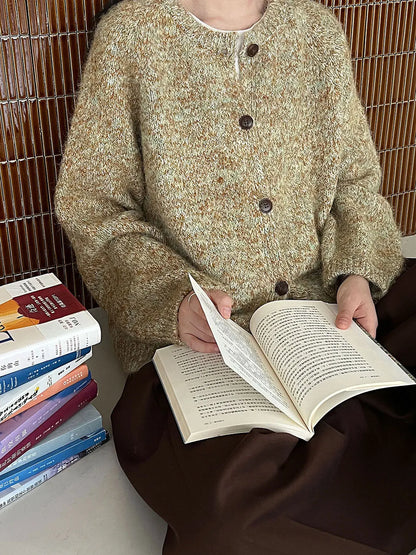 2025 Women Winter Warm Sweater O-Neck Colorful Wool Blend Knitted Cardigans Coat Autumn Clothes Tops For Women Sweater