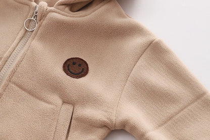 Winter New Baby Hooded Cotton Coat Long Sleeve Set for Boys and Girls' Vest with Velvet and Thickened Casual Three Piece Set