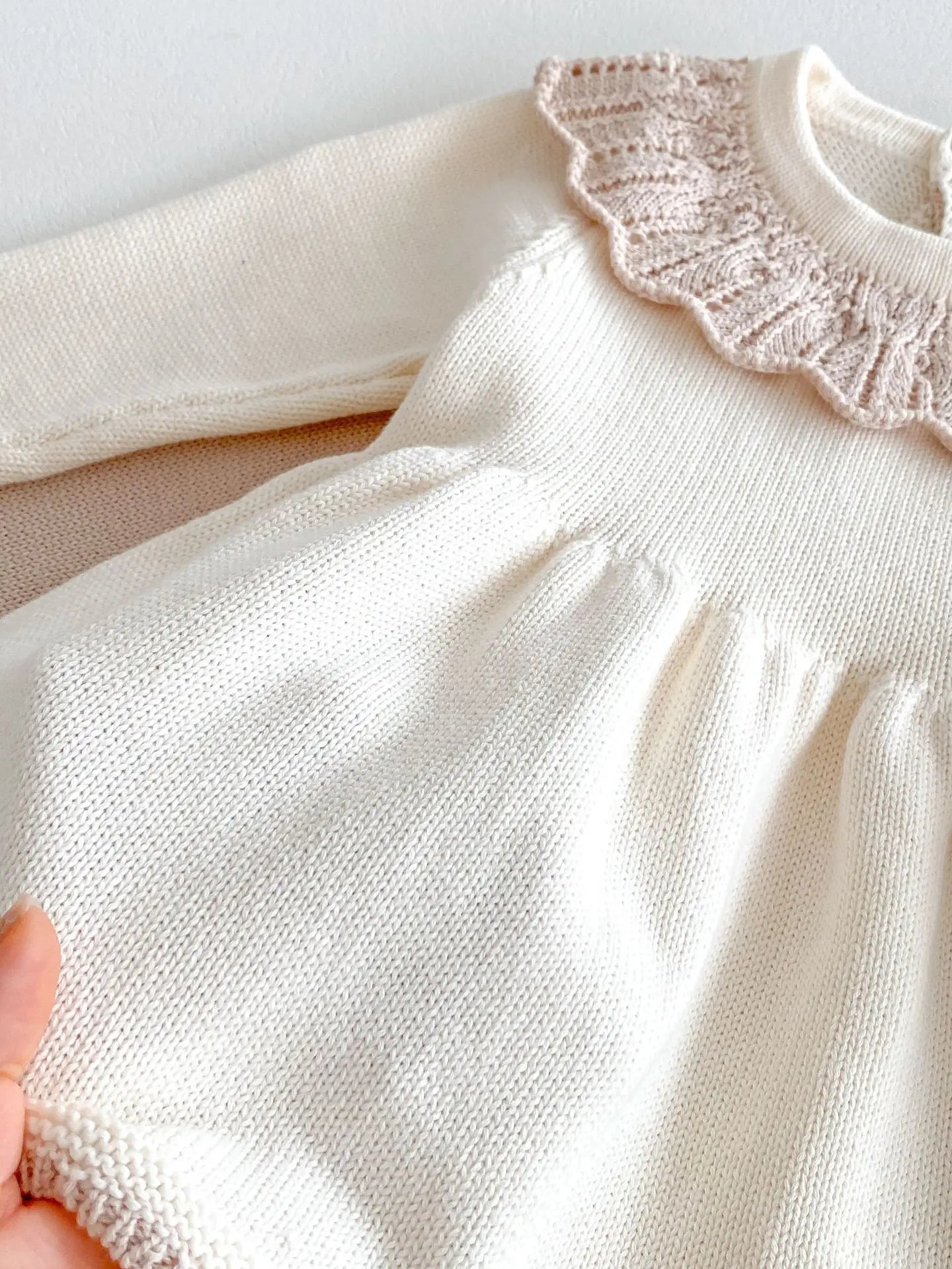 Dress for Baby Girls Soft Knitted Dress Autumn Winter Sweet Pink Princess Dress Girls Sweater Casual Baby Girl Clothing