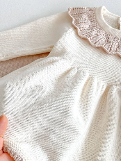 Dress for Baby Girls Soft Knitted Dress Autumn Winter Sweet Pink Princess Dress Girls Sweater Casual Baby Girl Clothing