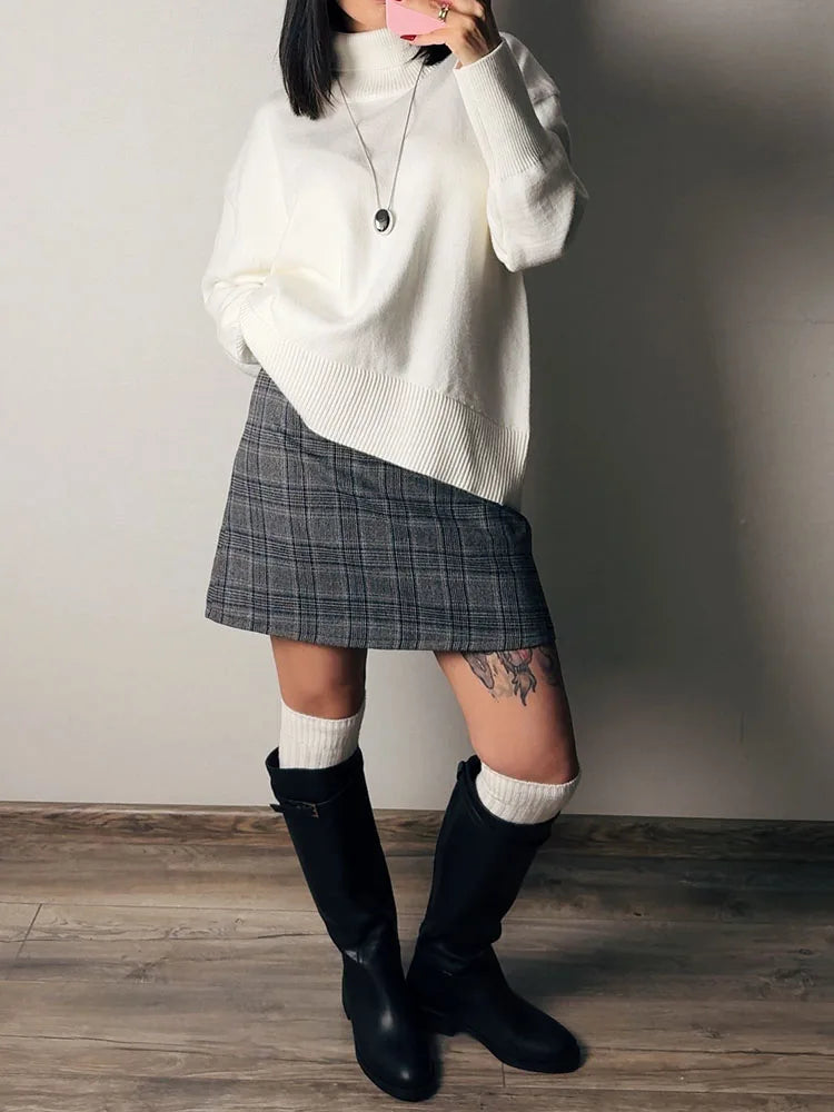 Winter Clothes Brown Sweaters Women Oversize Turtleneck Warm Pullovers Thick Sweaters For Women Oversized Sweater White Jumpers