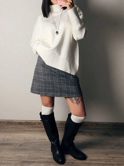 Winter Clothes Brown Sweaters Women Oversize Turtleneck Warm Pullovers Thick Sweaters For Women Oversized Sweater White Jumpers