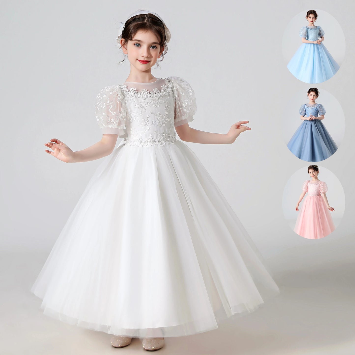 Baby Girls Party Dresses Elegant Kids Wedding Prom Gown Flower Girl Children Birthday Ceremony Princess Dress For Girl Clothes