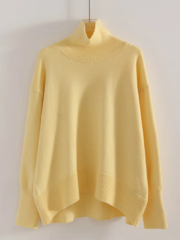 Winter Clothes Brown Sweaters Women Oversize Turtleneck Warm Pullovers Thick Sweaters For Women Oversized Sweater White Jumpers