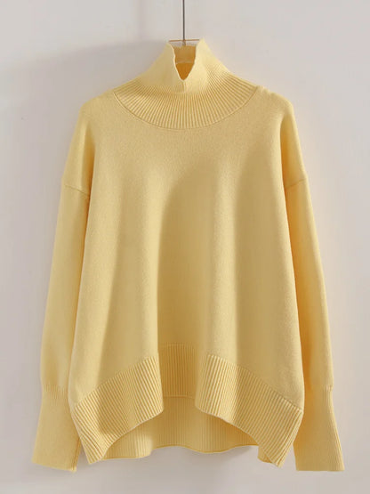 Winter Clothes Brown Sweaters Women Oversize Turtleneck Warm Pullovers Thick Sweaters For Women Oversized Sweater White Jumpers