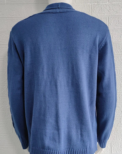 Autumn Winter Men's Warm Knitted Sweater Solid Single-breasted Twisted Texture Cardigan Lapel Slim Buttoned Thick Sweater Male