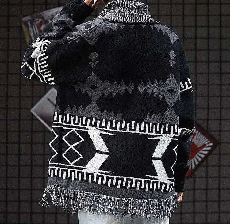Knit Sweater Male Black Graphic Jacket Men's Clothing Coat No Hoodie Cardigan Tassel Sale V Order Designer Luxury Jumpers Casual
