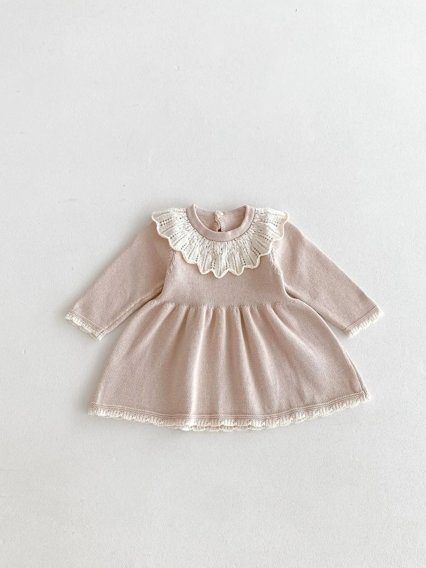 Dress for Baby Girls Soft Knitted Dress Autumn Winter Sweet Pink Princess Dress Girls Sweater Casual Baby Girl Clothing