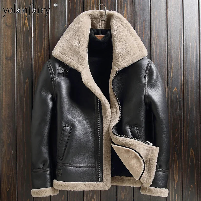2023 New Winter Jackets for Men Wool Real Fur Coat Men's High-end Thickened Warm Lamb Fur Jacket Male Clothing M-6XL Casaco FCY