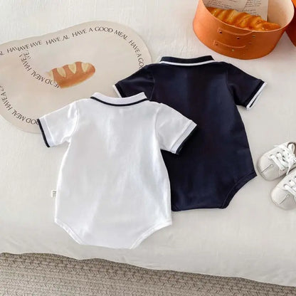 Summer Baby Boys Jumpsuit Cotton Newborn Romper Toddler Infant One-Pieces Onesies Solid Color Clothes for Boy Korean Kids Outfit