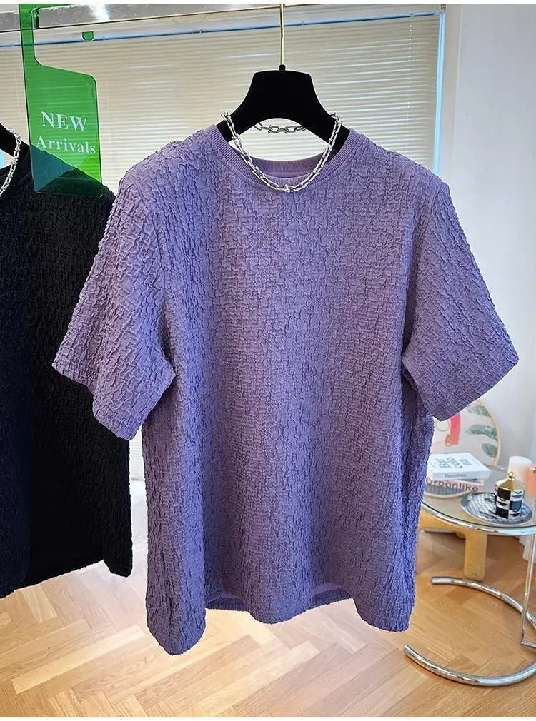 Summer Men Loose T-Shirts Casual Lazy Breathable Quick Drying Short Sleeves Cool Fashion Korean Outdoor High Street Top