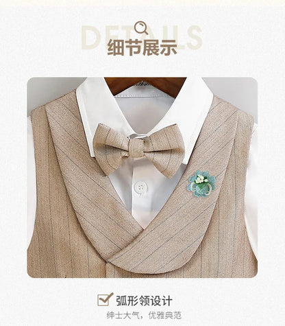 Boys Summer Photograph Dress School Kids Beaufitul Birthday Suit Children Formal Wedding Performance Luxurious Tuxedo Wear
