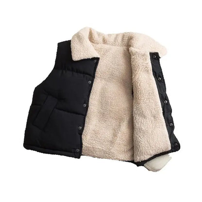Boys Jacket Winter Autumn Girls Warm Coat Solid Fur Collar Cotton Casual Outerwear Children's Clothing For Kids Snowsuit Clothes
