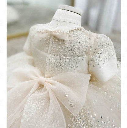 Party Dresses For Girl Flower Princess First Birthday Baby Girls Dress Baptism White Wedding Kids Dresses For Girl Toddler Gowns