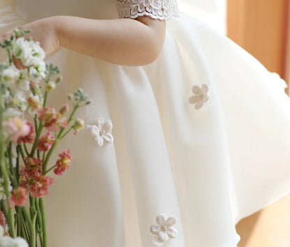 Party Dresses For Girl Flower Princess First Birthday Baby Girls Dress Baptism White Wedding Kids Dresses For Girl Toddler Gowns